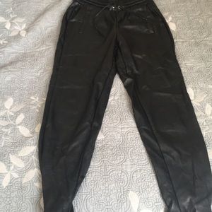 Leather sweatpants